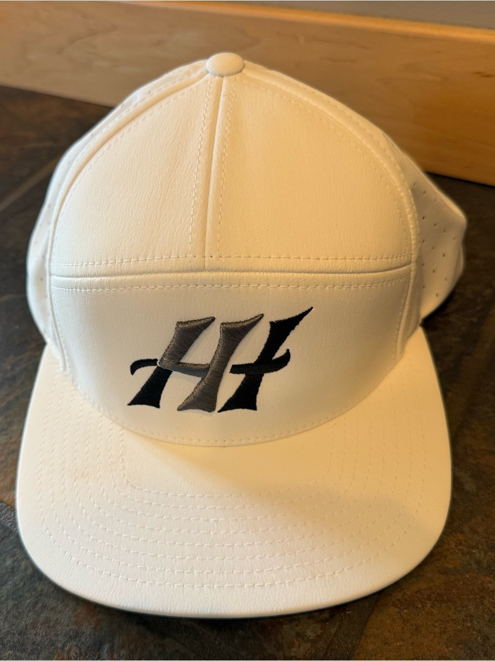 Richardson Outdoor 169 White Performance Snapback Hat HF Logo